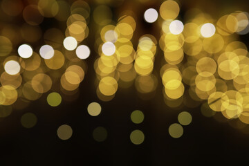 Abstract Golden Bokeh Lights Blurred Background - Festive and Elegant Lighting
