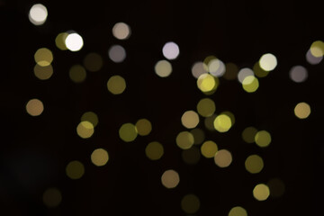 Bokeh Lights Background: Warm Yellow and White Abstract Holiday Glow