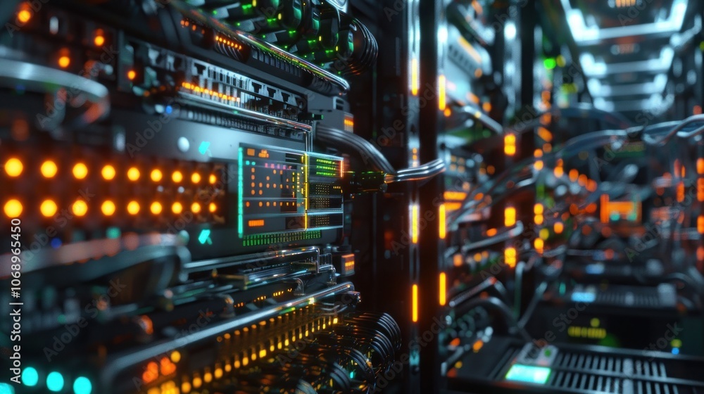 Poster advanced gpus in high-tech data centers.