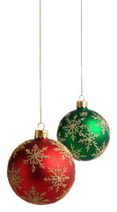 PNG Hanging Christmas ball decorations snowflakes ornaments.