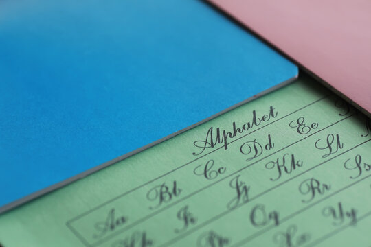 Colorful Stationery Folder with Alphabet Practice Sheet for Learning and Education