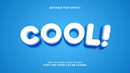 Cool text effect with editable 3d vector style