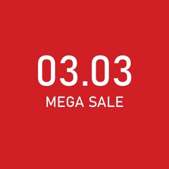 3.3 discount flash sale background. illustration for shopping day, online shopping, special Offer coupon, voucher, banner template, websites, social media advertising, Mega sale.