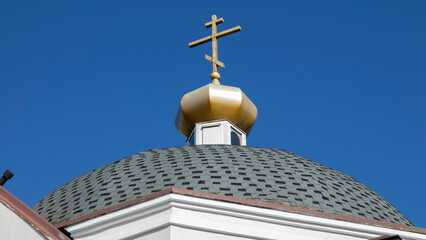Orthodox cross on the church.