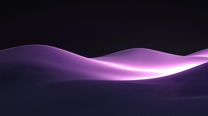 Abstract purple and white glowing waves on a black background.