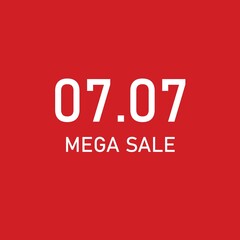 7.7 discount flash sale background. illustration for shopping day, online shopping, special Offer coupon, voucher, banner template, websites, social media advertising, Mega sale.