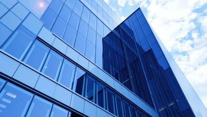 Obraz premium Modern Skyscraper Blue Glass Windows Office Building Architecture Photography