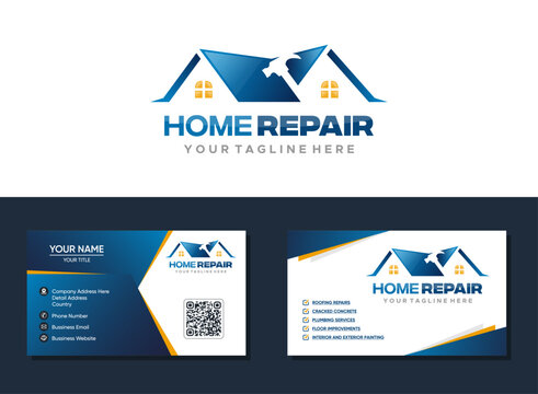 Home renovation logo, home repair, and building concept logo design template