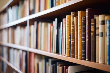 Fototapeta premium Expansive Library Bookshelf Brimming with Knowledge