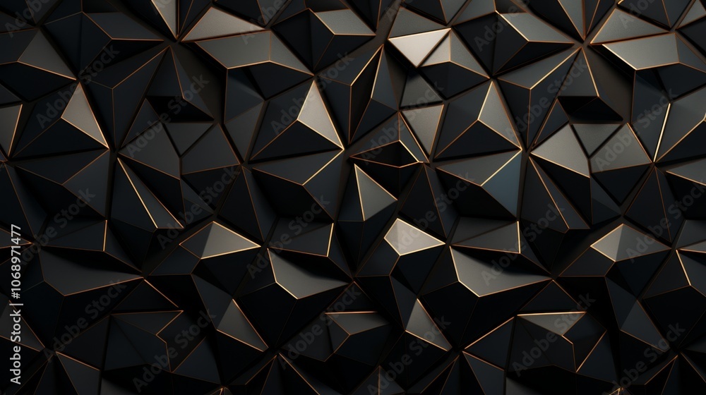 Poster Abstract geometric pattern background with black triangle shapes
