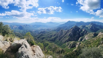 Obraz premium A stunning panoramic view of a national park with diverse landscapes 