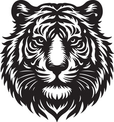 Tiger head silhouette vector art illustration