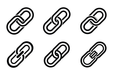 Link icon set in line art style