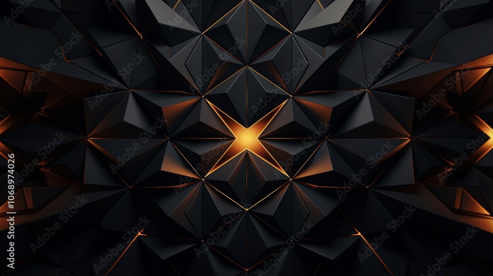 Aufkleber abstract geometric pattern with black and gold colors