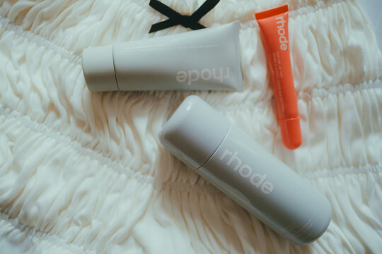 Rhode Cosmetics, Hailey Bieber line. Paris, France. August 27 2024