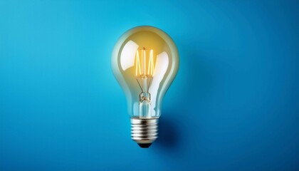 light bulb on blue background