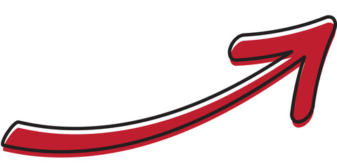 red arrow sign flat vector illustration  