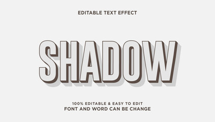 Shadow text effect with simple 3D style that can be edited
