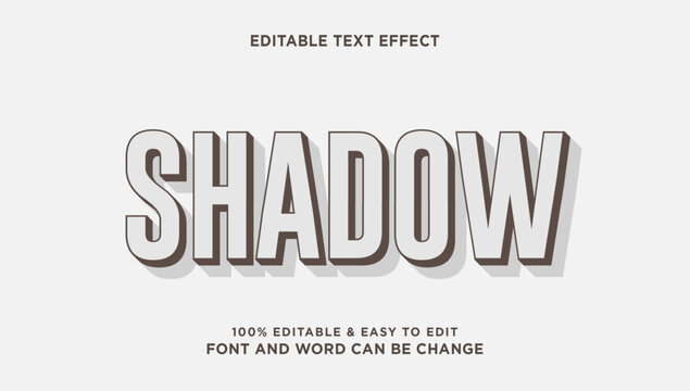 Shadow text effect with simple 3D style that can be edited