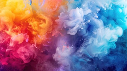 Fototapeta premium Colorful Swirl Banner. Abstract Art of Ink in Water. Spring Festival of Colors with Color Explosion Paint Texture