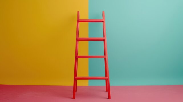 Artistic view of a ladder with each rung labeled  10-Year,   20-Year,  and  30-Year,  representing progressive loan terms, Ladder with loan term labels, Symbolic and clear