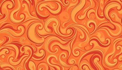 Colorful abstract pattern with swirling shapes and organic forms in shades of orange, brown, and yellow.Ideal backgound wallpaper