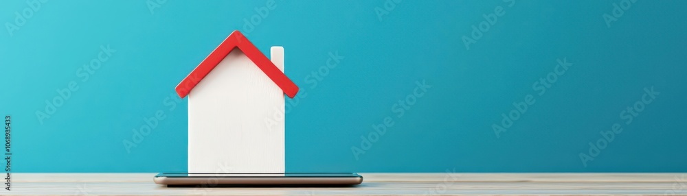Poster 3d model of an interactive app displaying property loan details with sections for financing