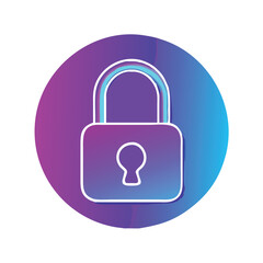 Colorful Padlock Icon with Gradient Design, Modern padlock icon with a gradient color scheme, symbolizing security, privacy, and protection, perfect for tech and digital interface designs.

