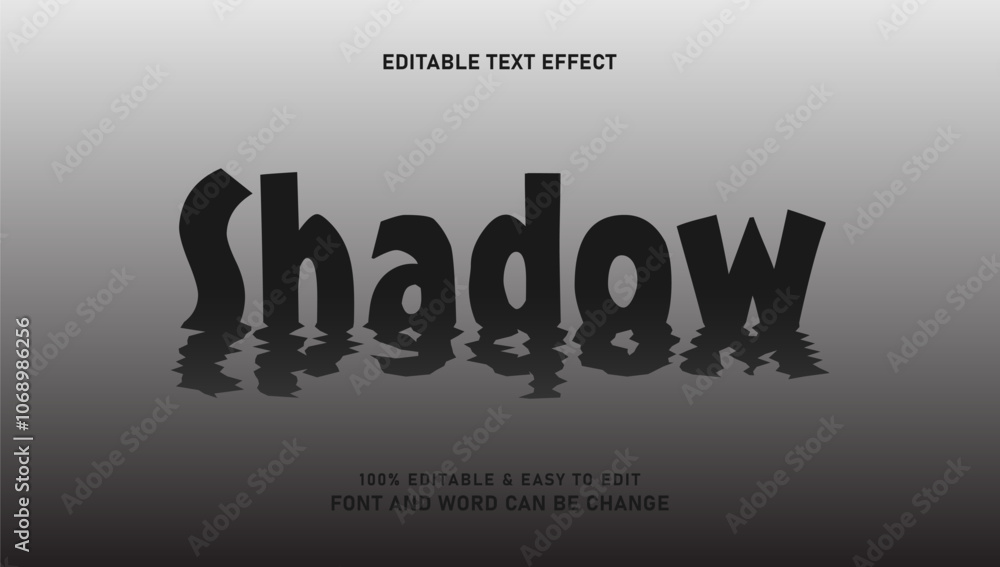 Aufkleber shadow text effect with modern 3d style that is editable