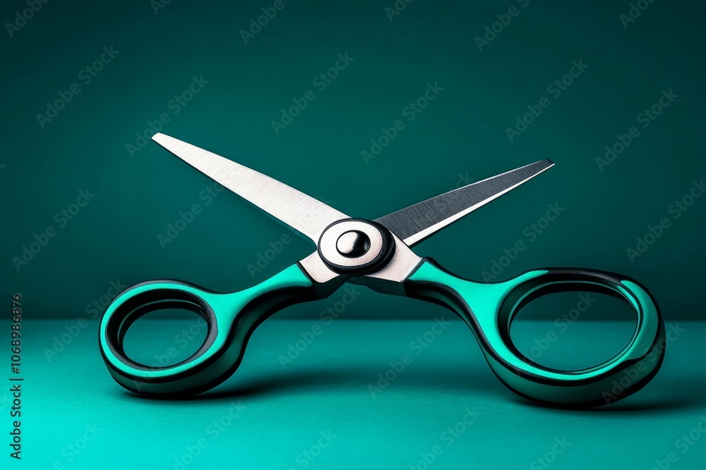 Leinwandbilder Clean outline of a scissors and paper, symbolizing DIY basics in a simple style