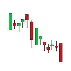 2D Panic selling Down trend Candlestick chart, financial and stock markets, concept trading cryptocurrency, investment trading, exchange, isometric, financial, index, Bearish, forex.