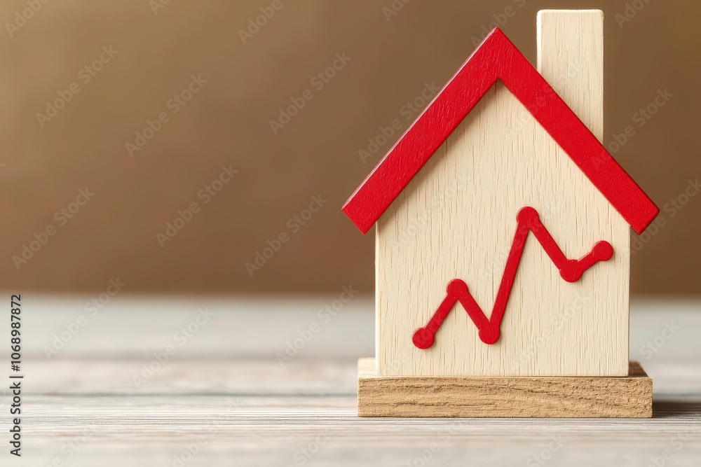 Aufkleber artistic depiction of a line graph showing a declining balance, representing amortization of a mortg