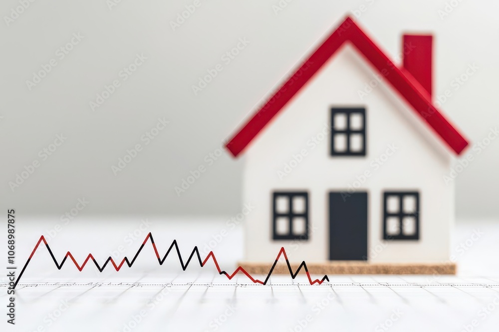 Aufkleber artistic depiction of a line graph showing a declining balance, representing amortization of a mortg