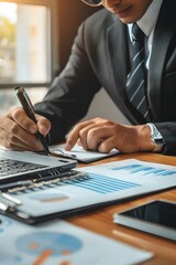 Professional Businessman Working with Digital Devices