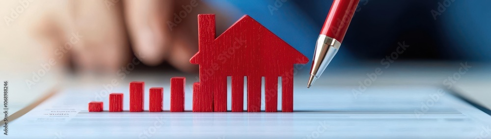 Poster closeup of a mortgage lender explaining amortization terms to a client using a tablet with visuals, 