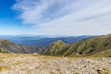 Breathtaking views from the Main Range Walk at Mt Kosciusko showcasing stunning mountain landscapes...