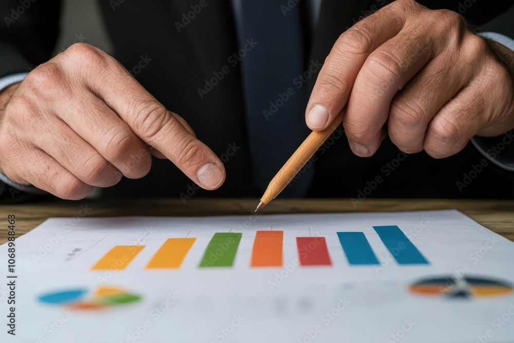 Poster visualization of a financial advisor explaining a property loan s amortization process to clients in