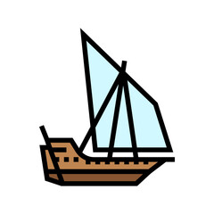 dhow ancient ship color icon vector. dhow ancient ship sign. isolated symbol illustration