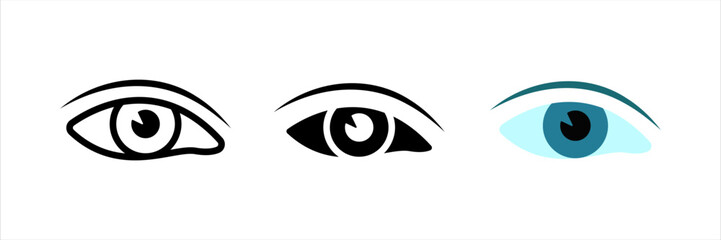 Eye icon set. for mobile concept and web design. vector illustration on white background