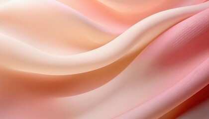 Fototapeta premium Luxurious Soft Gradient Fabric Texture in Peach and Blush Tones. Abstract Flowing Background Ideal for Skincare, Spa, and Wellness Branding, Minimalist Design for Modern Advertising Use