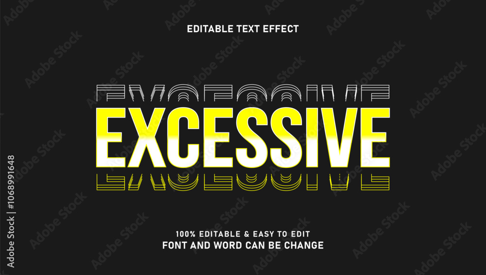 Poster editable exaggerated vector text effect