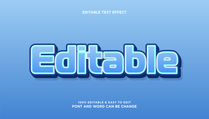 Editable modern 3d style text effects