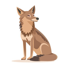 2D flat vector illustration jackal icon isolated on a white background.

