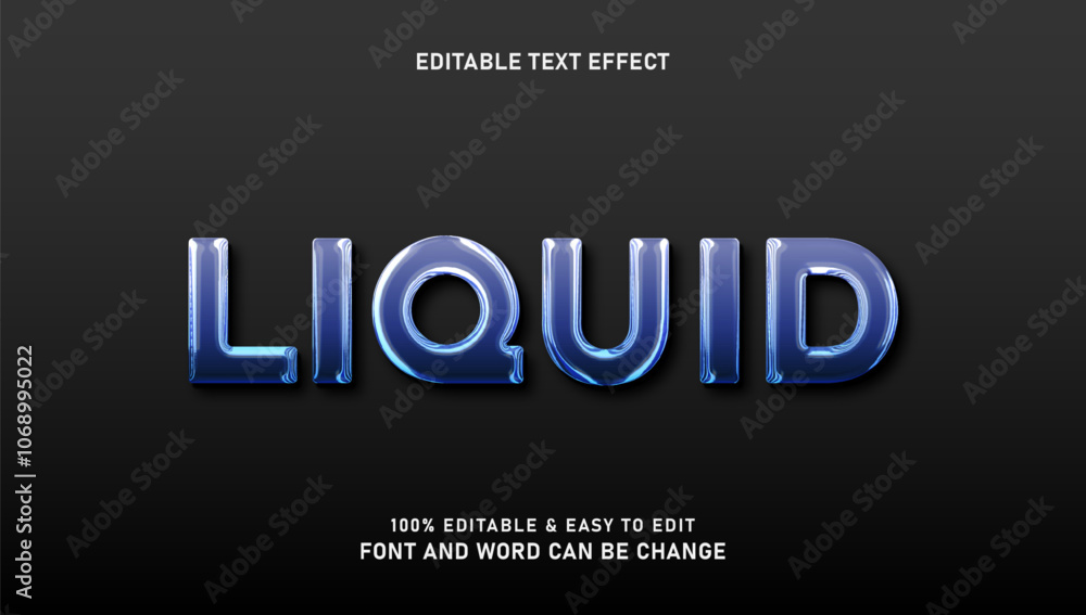 Poster liquid text effect with editable 3d style