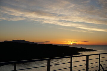 Obraz premium sunrise on the Olbia port 