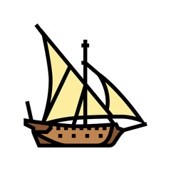 barque ancient ship color icon vector. barque ancient ship sign. isolated symbol illustration