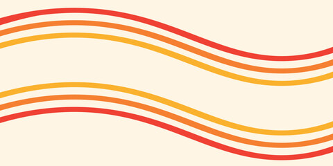 Abstract colorful 70s background vector. Vintage retro wallpaper with rainbow stripes and wavy lines