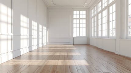 Spacious Empty Room with Large Bright Windows
