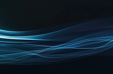 Fototapeta premium Abstract Blue Wave Swirls on Dark Backdrop