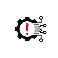 Tech problem icon flat vector design